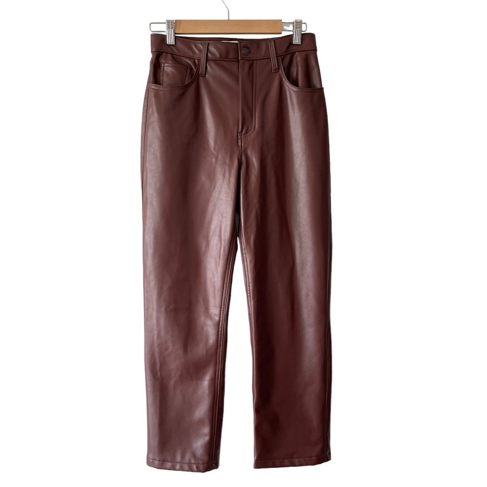 ❌SOLD❌ ABERCROMBIE & Fitch The 90's Straight Ultra High Rise Vegan Leather - Picture 2 of 10